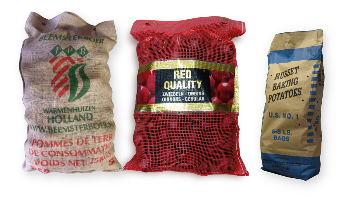 Types of packaging for the AutoPack HS large burlap, mesh, PP and paper bags.png